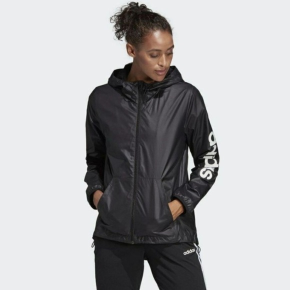 Adidas Linear Windbreaker Jacket Black 